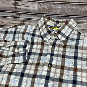 Wrangle‎ George Strait Button Down Long Sleeve Shirt Blue White XL